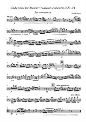 Cadenzas for Mozart bassoon concerto